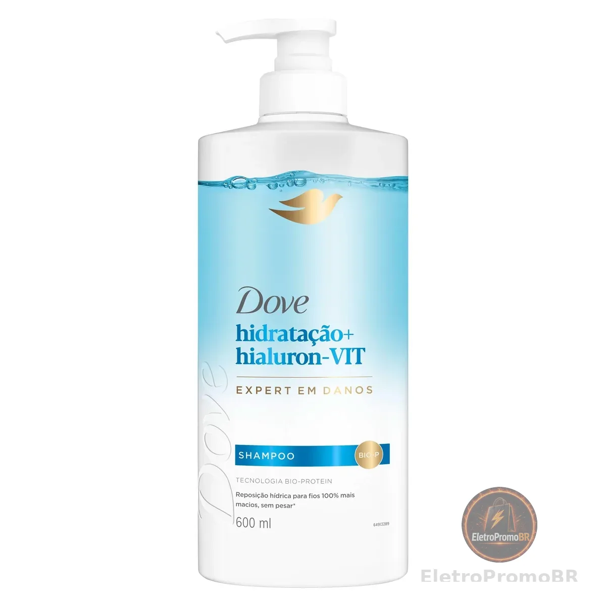 Dove Shampoo Hidratação + Hialuron-Vit 600ml Pump