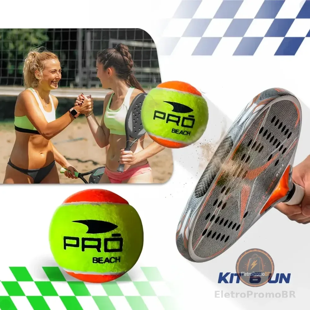 Kit 6 Bola De Beach Tennis Profissional Bolinha Beach Tennis Babuu Brinquedos Educativos