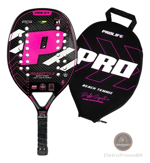 Raquete Beach Tennis Freestyle 3k Carbono Original Prolife