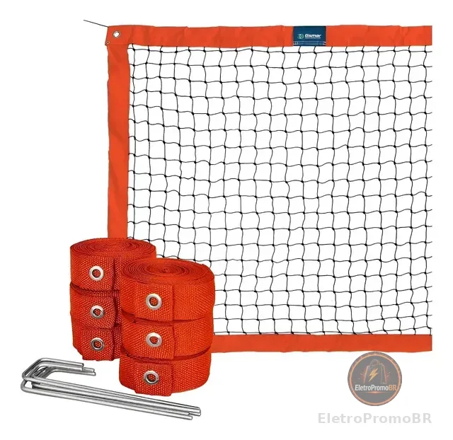 Kit Beach Tennis - Rede Oficial 4 Faixas + Fita De Marcação