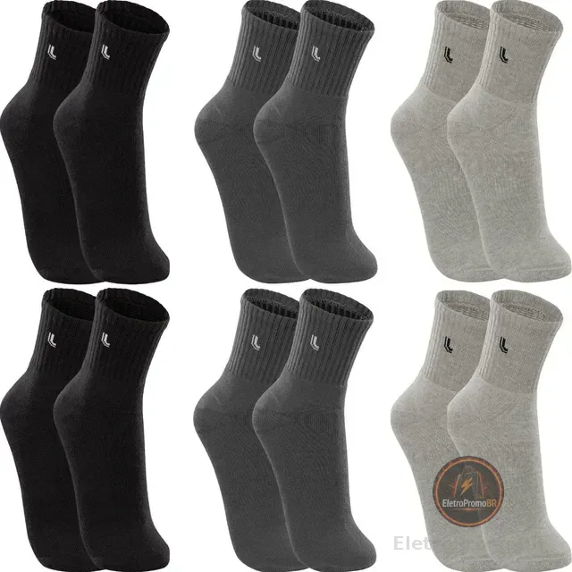 Kit com 6 Pares Meias Lupo Cano Médio