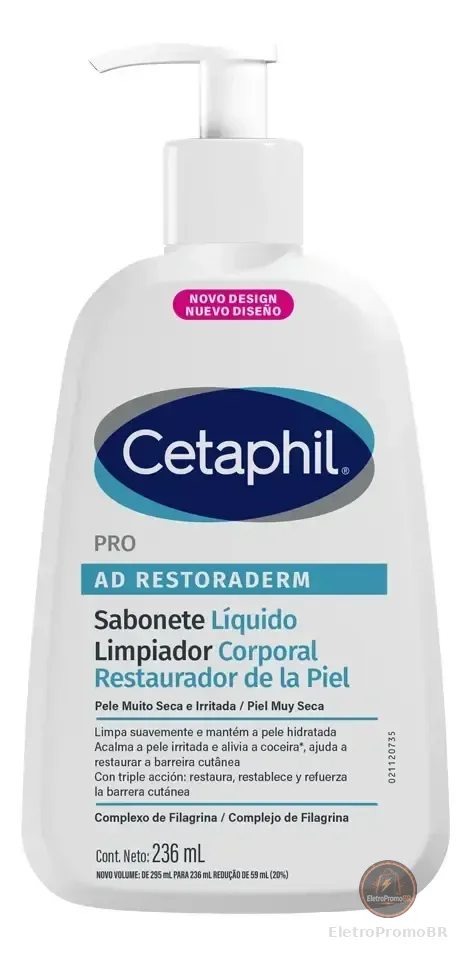 Gel de Limpeza Corporal Pro AD Restoraderm 236ml Cetaphil