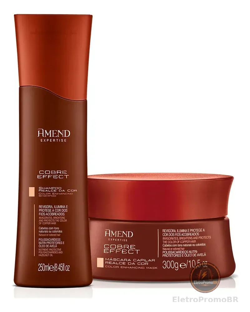 Kit Amend Expertise Cobre Effect: Shampoo e Máscara para Cabelo Acobreado