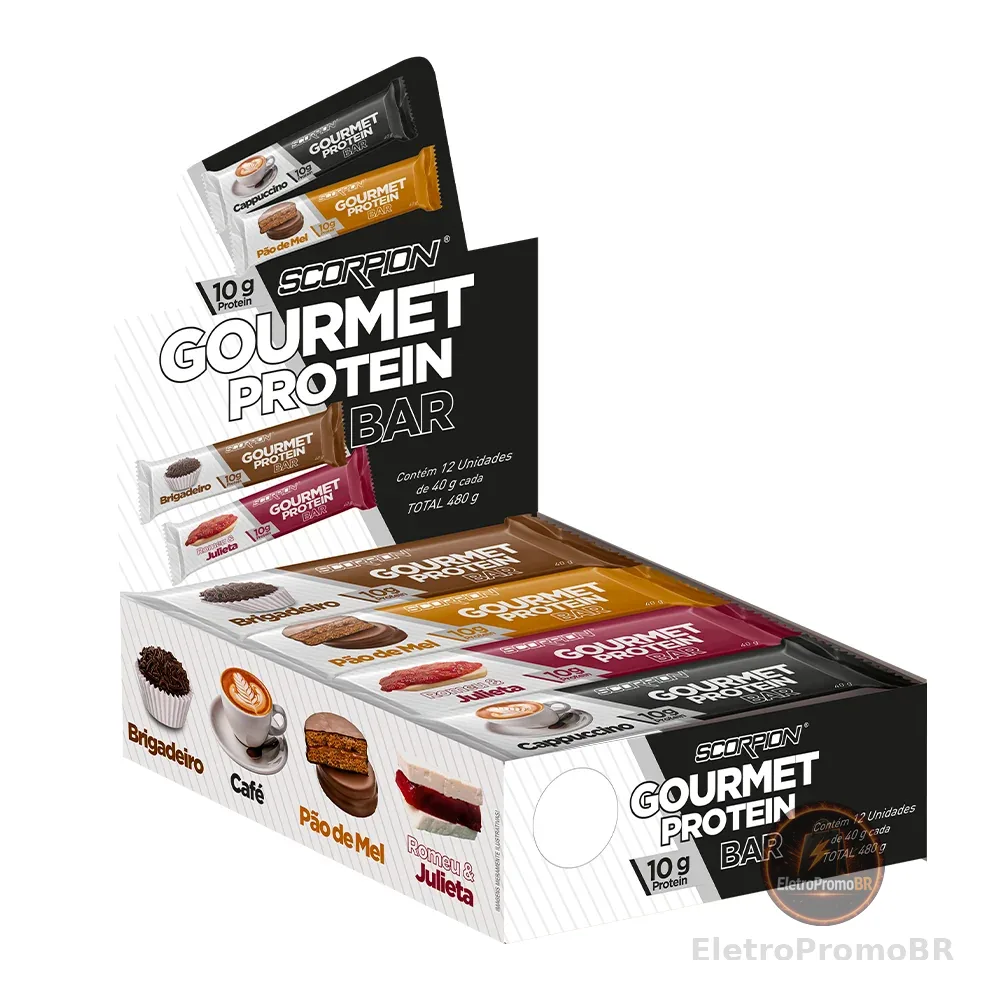 ➡️ 🔥 Barra de Proteína Scorpion 40g Gourmet Protein (12 unidades na caixa)