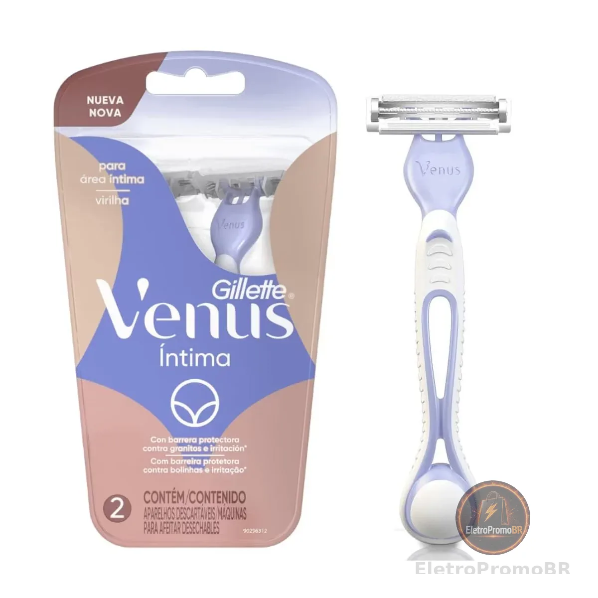 Gillette Venus Íntima, Aparelho de Depilação Descartável, 2 Unidades
