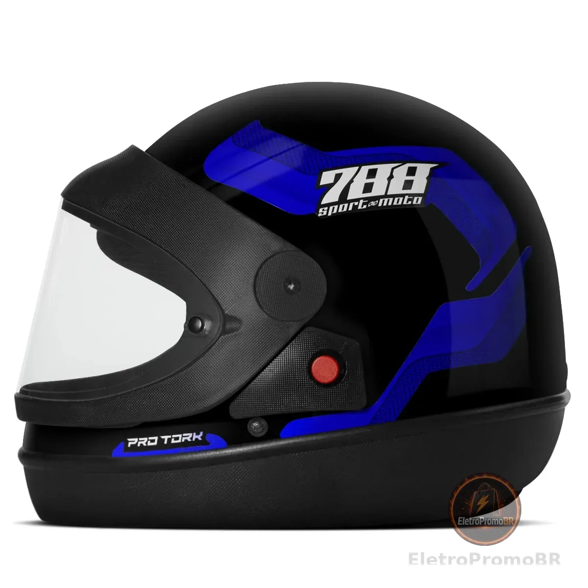 Pro Tork Capacete Sport Moto 788 56 Preto/Azul