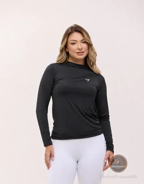 Camiseta Feminina Térmica Manga Longa Proteção Solar Uv