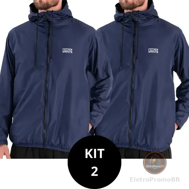 Kit 2 Corta Vento Liso Rock Saints
