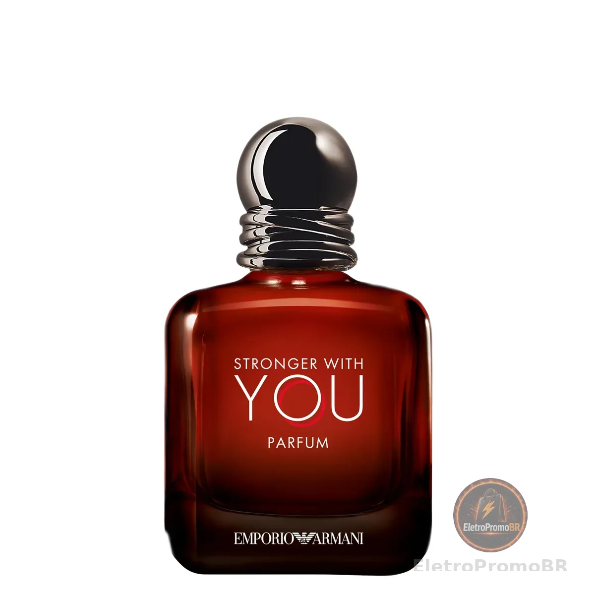 Armani Beauty, Stronger With You Parfum, Giorgio Armani Perfume Masculino, Fragrância Fougère Ambarada e Amadeirada com Notas de Baunilha Picante, Couro, Pimenta Rosa e Lavanda