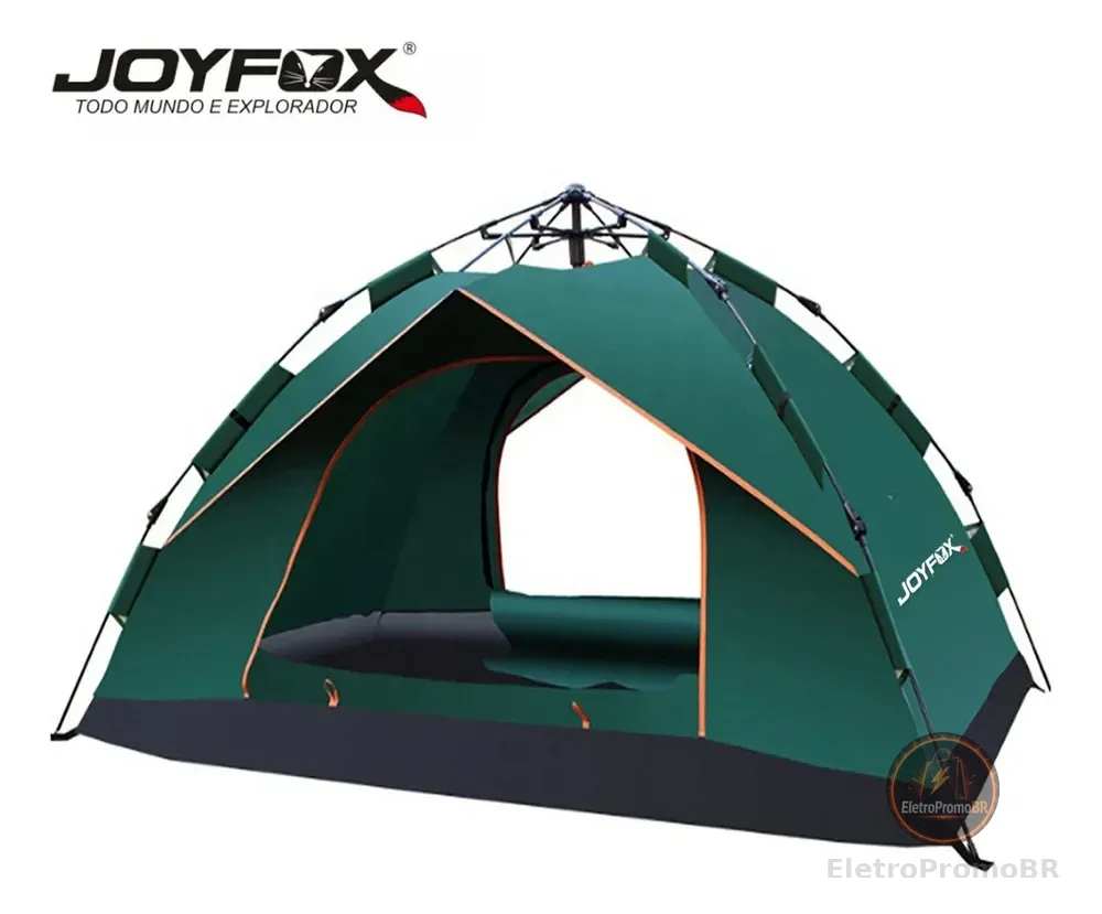 Barraca Camping Automática Joyfox 3-4 Pessoas Impermeável Verde