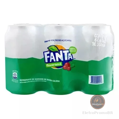 Pack de Fanta Guaraná Zero 350ml 6 unidades