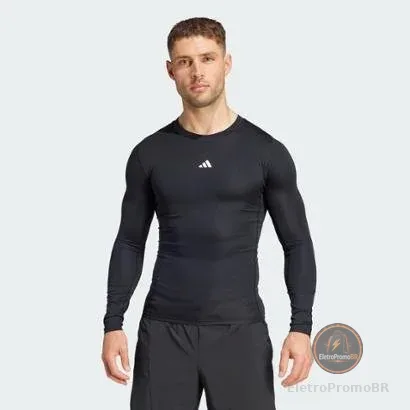 Camiseta Adidas Manga Longa Techfit Masculina