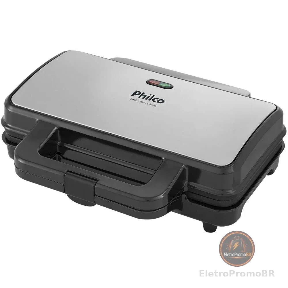 Sanduicheira e grill, Inox Pgr02i, Preto, 220V, Philco