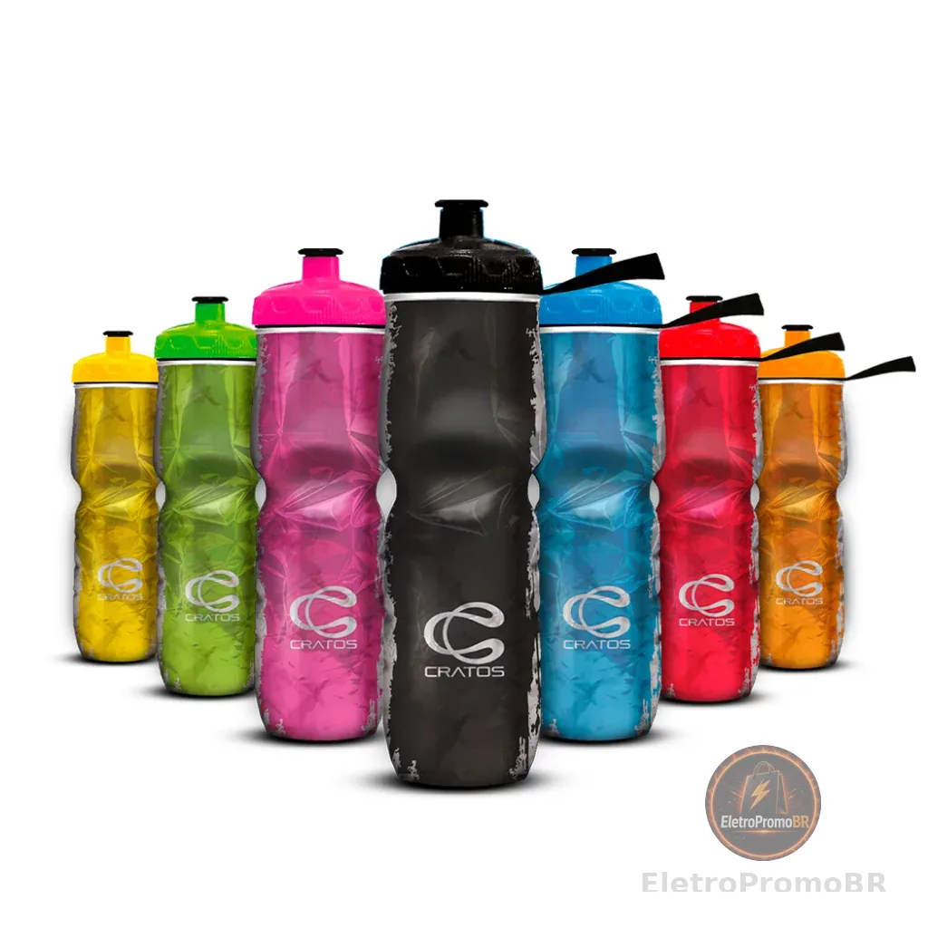 Garrafa Squeeze Caramanhola Térmica Cratos 590 e 710ml Bike e Esportes