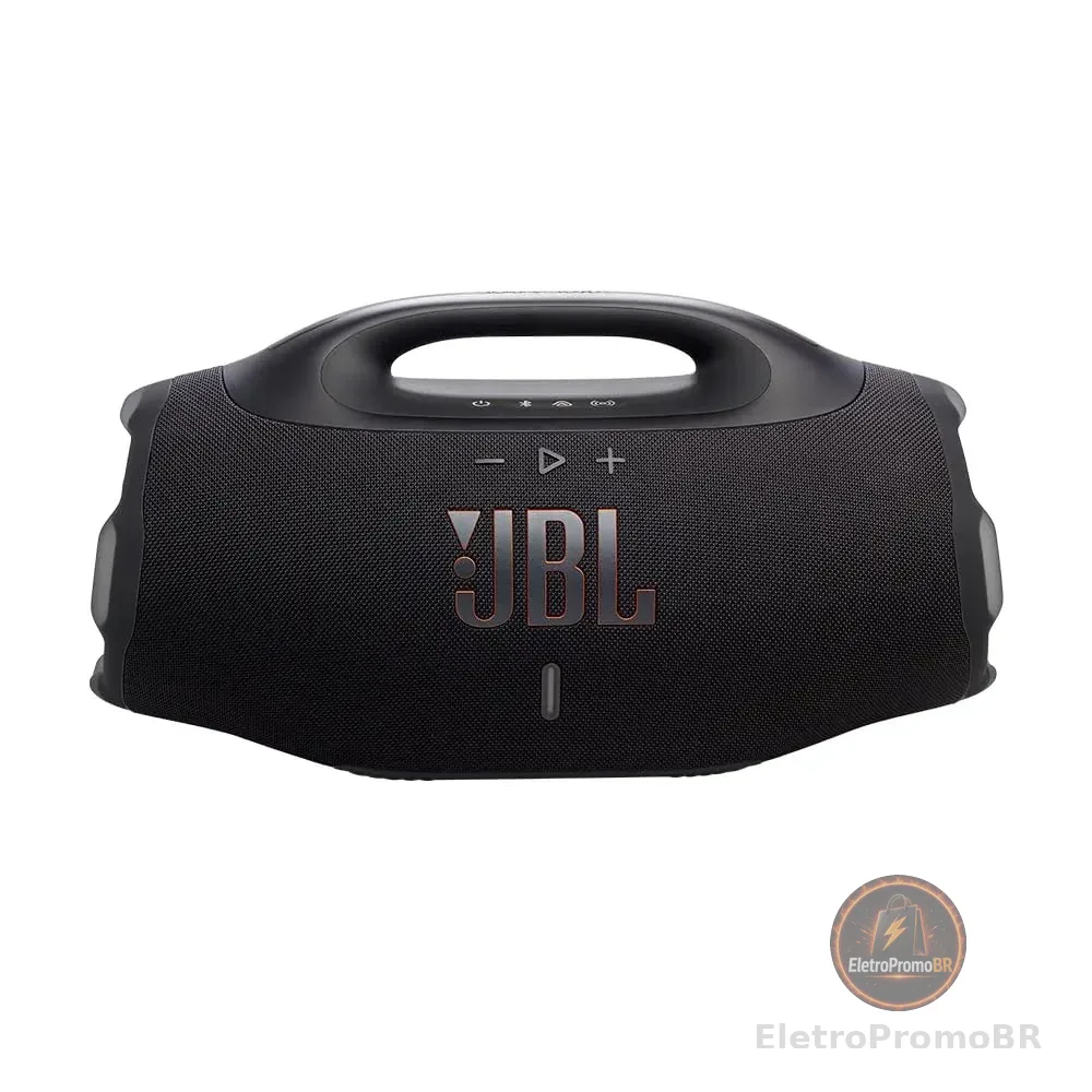 JBL, Caixa de Som, Boombox 4, Bluetooth, Som JBL Pro, AI Sound Boost, Graves Personalizáveis, Bateria de até 34h, IP68, Áudio Lossless – Preta