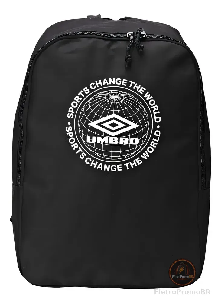 Mochila Masculina Umbro Change The World Preto Executiva Desenho Do Tecido Lisa