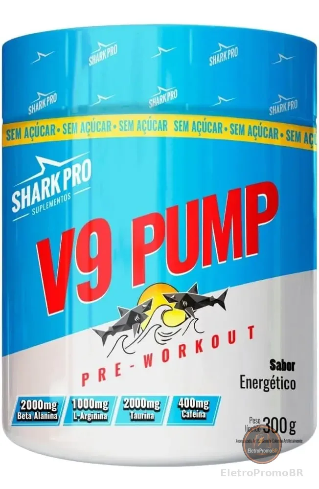 Pré Treino V9 Pump 300g (edição Limitada) - Shark Pro Sabor Energético