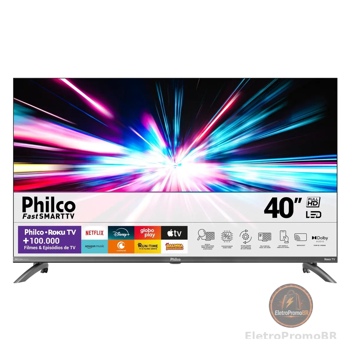 Smart TV 40” Philco Roku TV LED Dolby Audio PTV40M9GR2CGB