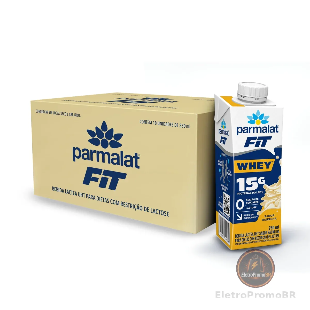 Parmalat Fit Bebida Proteica Baunilha 15g de Proteína 250mL – 18 Unidades | 18 Unidades