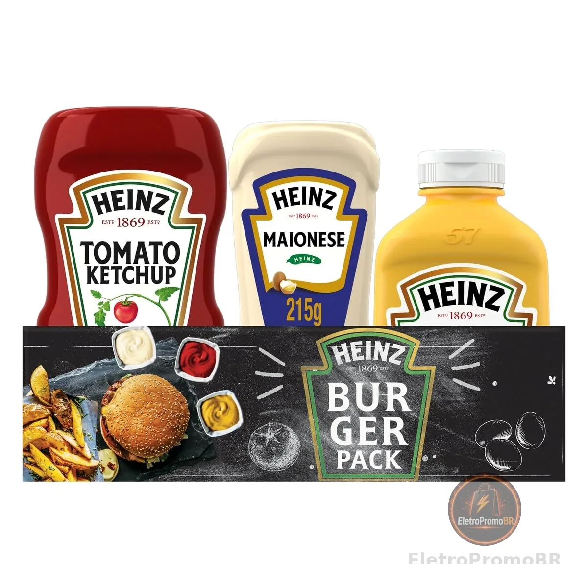 Heinz Pack Hamburguer Ketchup 397G + Maionese 215G + Mostarda 255gG