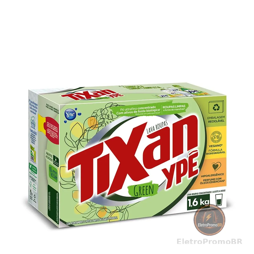Tixan Ypê Lava Roupas em Pó Green 1,6Kg