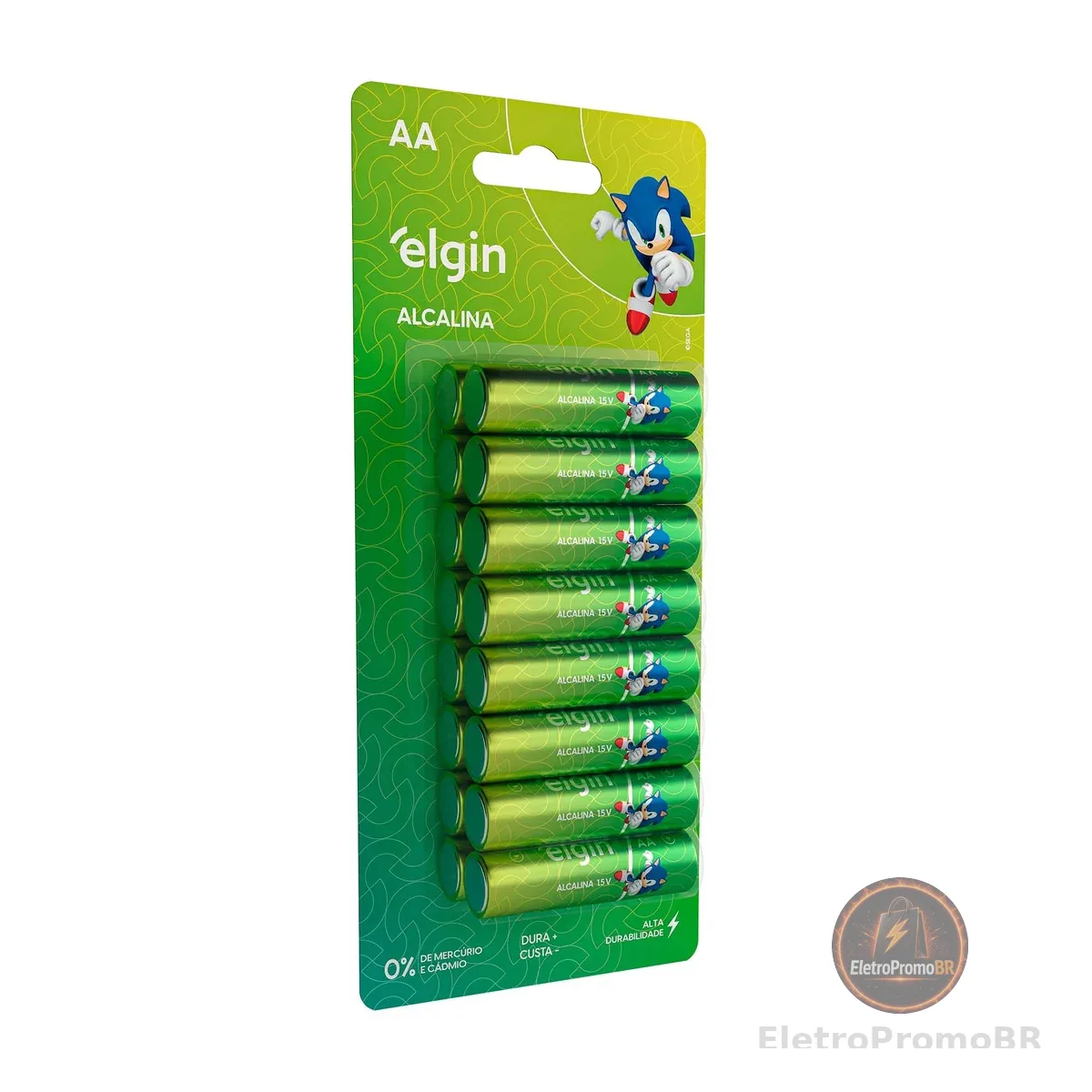 Pilha Alcalina AA com 16 unidades Elgin Comum