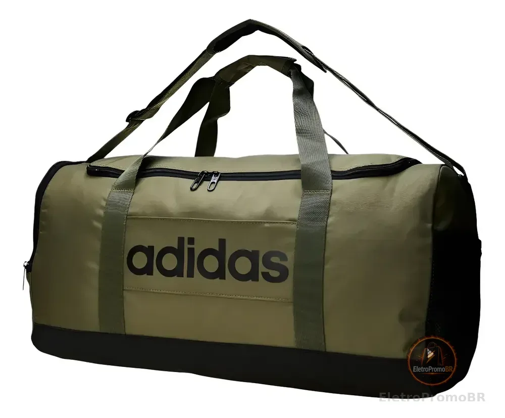 Mala Urbana Masc/femi Duffel Linear Em Poliéster adidas Cor Olive Strata / Black Desenho do tecido Liso