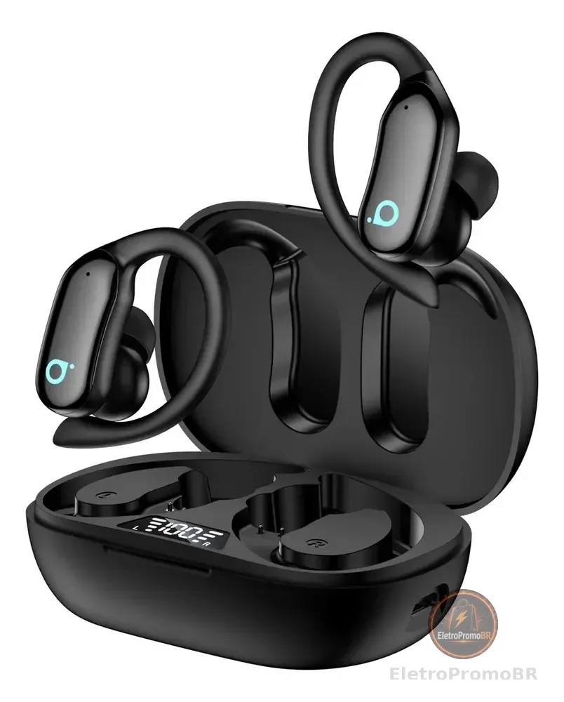 Fone De Ouvido Sem Fio Bluetooth Ipx7 Impermeável Com Gancho