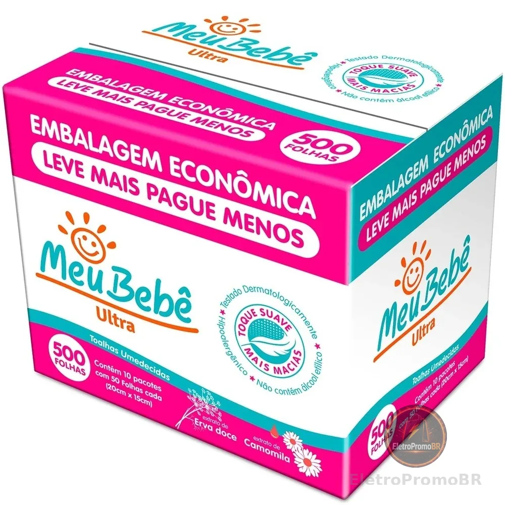 Toalha Umedecida Meu Bebê Ultra 500 Folhas