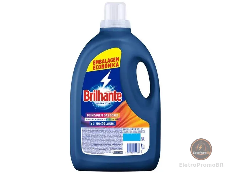 Brilhante Lava Roupas Líquido Limpeza Total 5 L