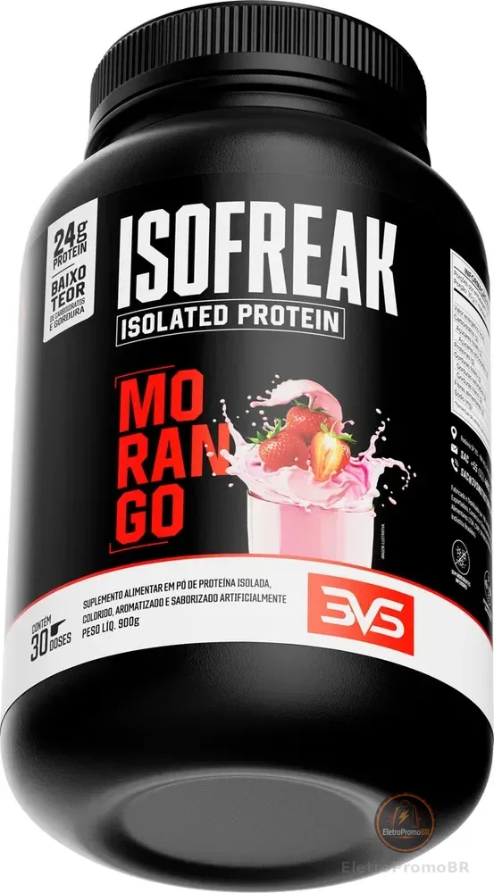 Whey Isolado Isofreak 900g Sabor: Morango - Fórmula Avançada com 24g De Proteína por Dose