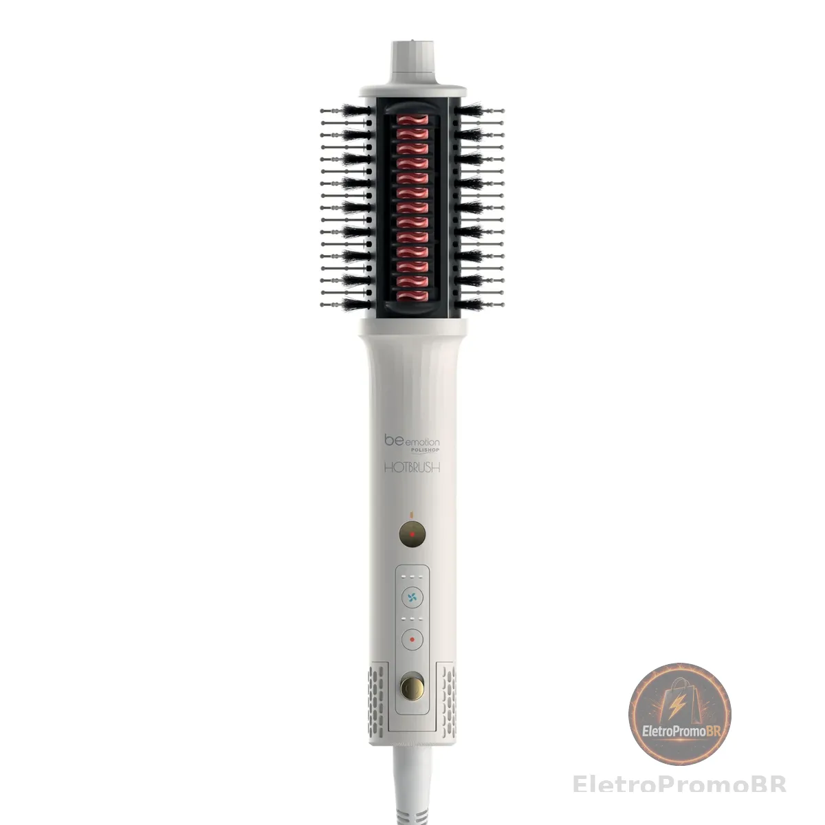 POLISHOP Escova Hot Brush 4 em 1 seca, alisa, modela e da volume 1400W Be emotion (110 Volts)