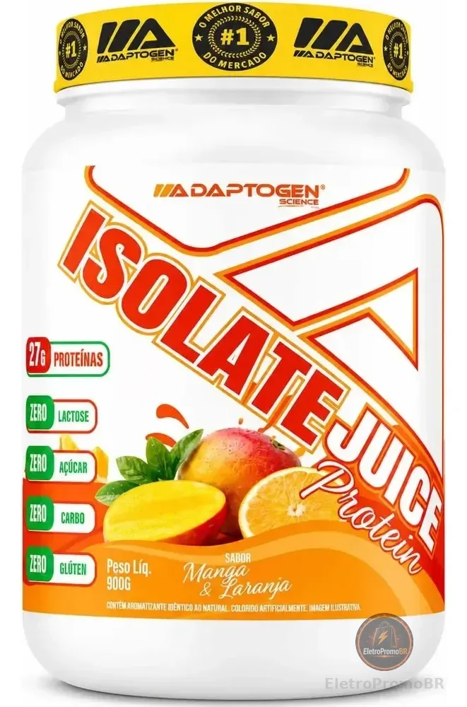Tasty Whey Isolado Adaptogen Juice Manga Laranja 900g Manga E Laranja