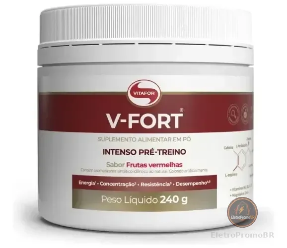 Suplemento V-fort Pré-treino Frutas Vermelhas 240g Vitafor