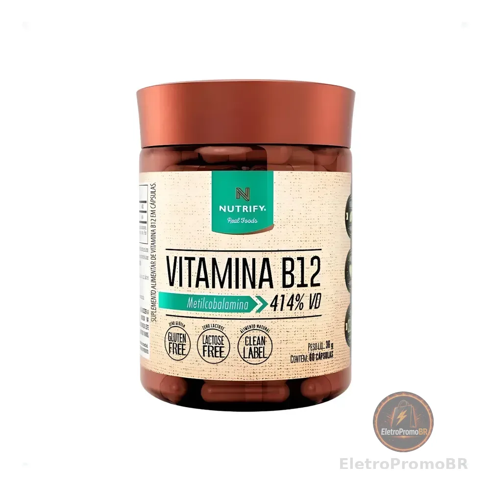 Vitamina B12 Metilcobalamina 414% 60caps Nutrify Original Nf Sem Sabor