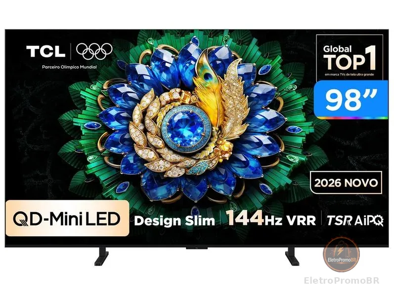 Smart TV 98" TCL 4K UHD QD-Mini LED 98A400M Google TV 2026