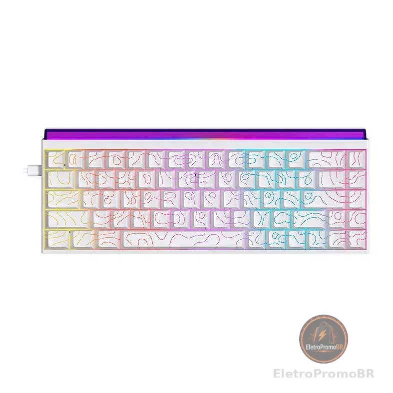 Teclado Mecanico Ajazz NK68, Rainbow, Switch Vermelho, Branco, NK68-WH