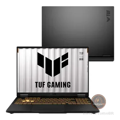 Notebook Asus Tuf Gaming F16, Intel Core i5 14a Geração, Nvidia RTX™ 5060, 8GB, 512gb SSD, Keepos, 16" LED Fhd+ Nível Ips, Jaeger Gray