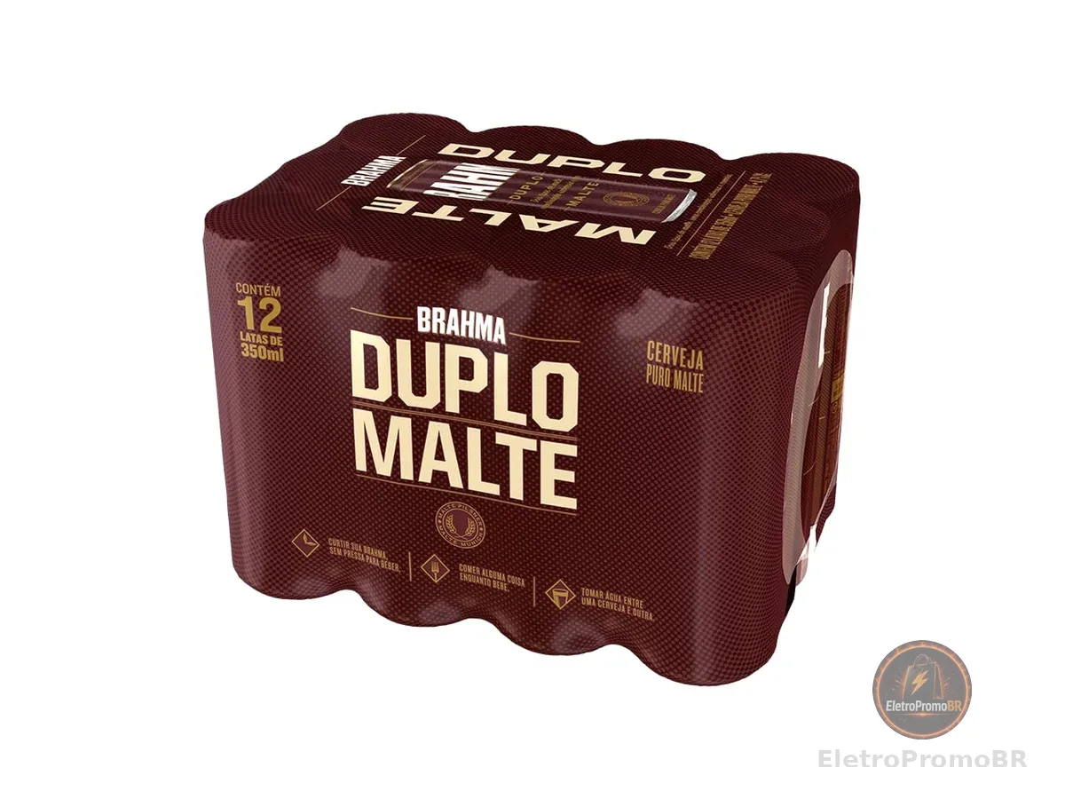 Pack Cerveja Brahma Duplo Malte Lata Sleek - com 12 unidades 350ml