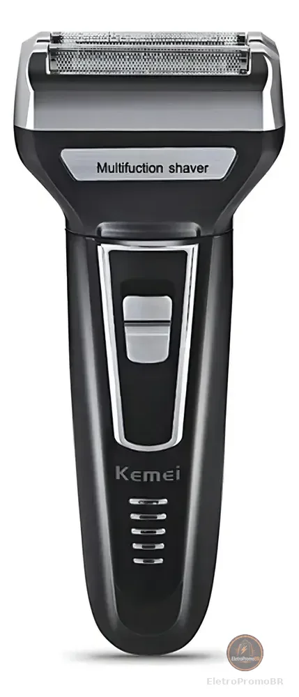 Aparador Barbeador Kemei KM-6558 Recarregável 3 Em 1 Cabeças Removíveis Bivolt