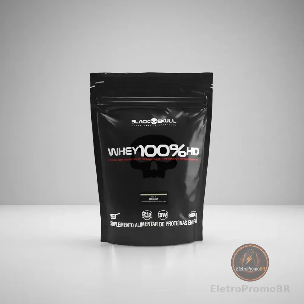 Whey 100% Hd Refil Black Skull - 900g (wpc, Wpi E Wph) Sabor Cookies & Cream