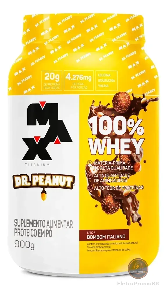 Suplemento Em Pó Max Titanium Dr. Peanut Whey Protein Concentrado (wpc) Pote 900g Sabor Bombom Italiano