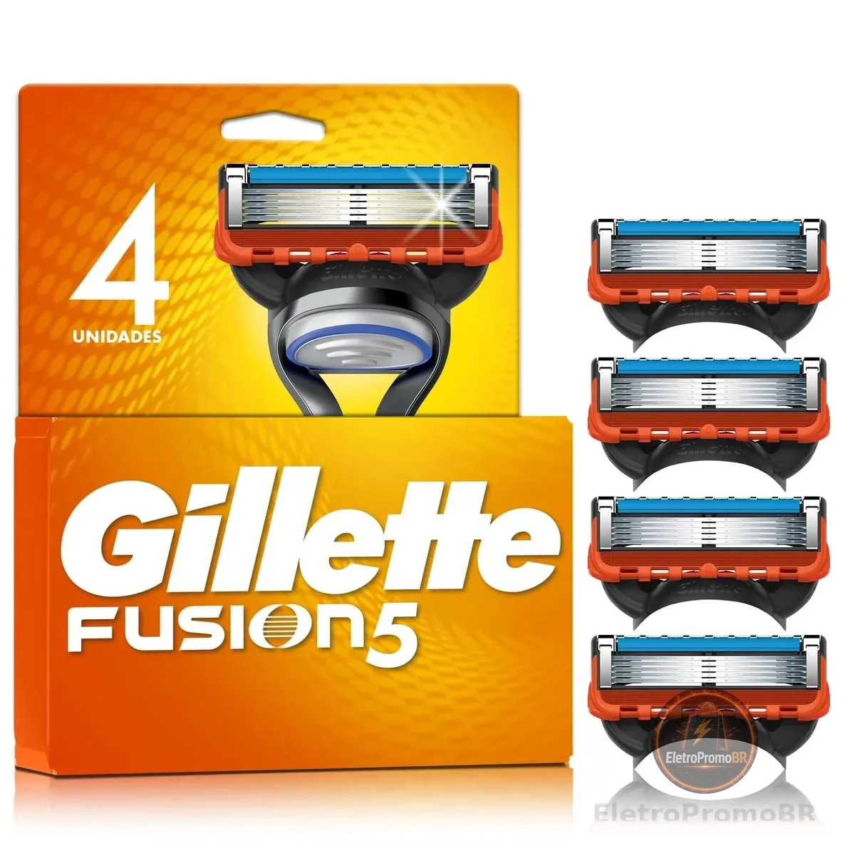 Gillette Fusion5 Carga para Aparelho de Barbear com 5 Lâminas 4 Unidades