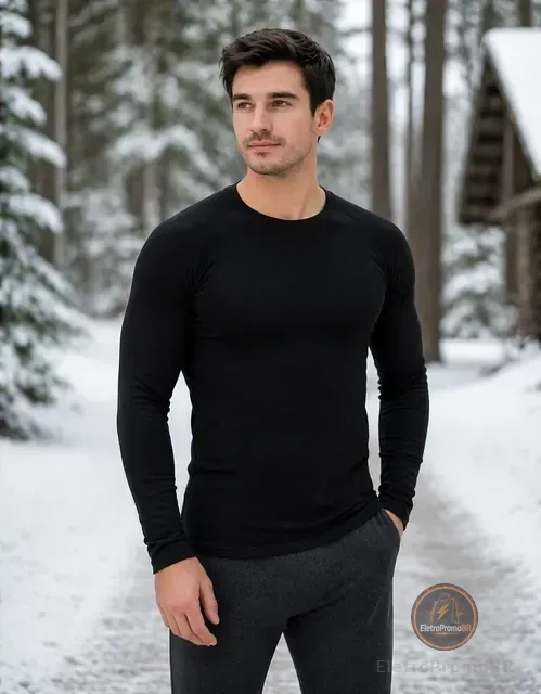 Camisa Térmica Frio Inverno Flanelada Segunda Pele Grossa