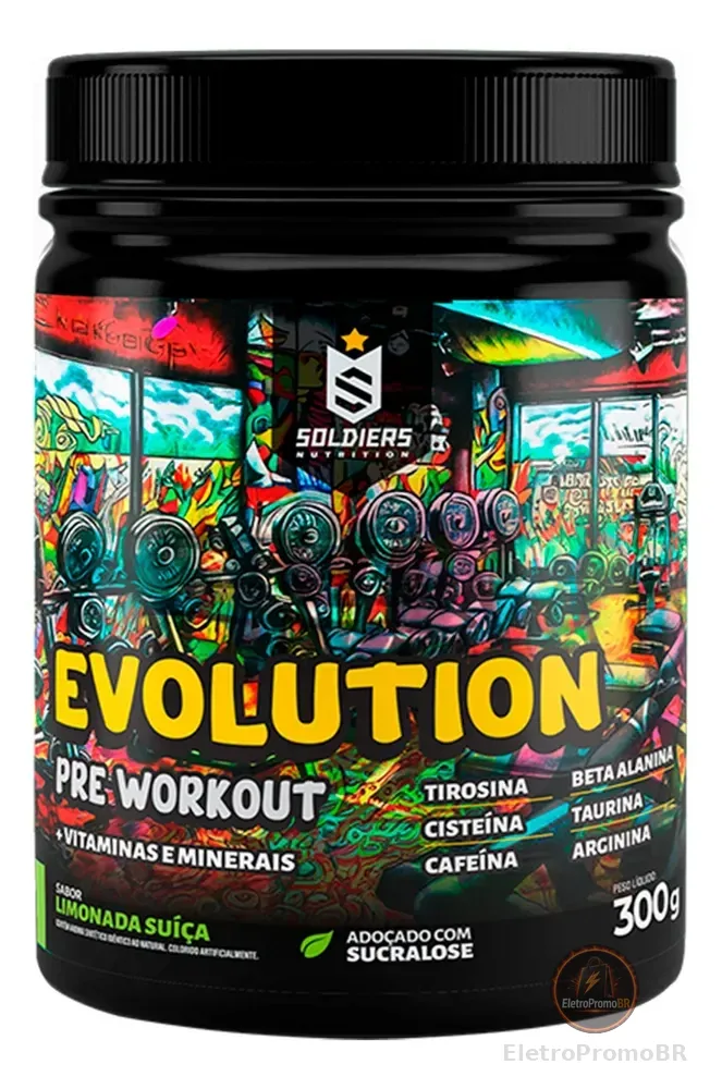 Pré-Treino Evolution Workout 300g Termogênico Sabor Limonada Suiça Soldiers Nutrition Energia Foco Treino