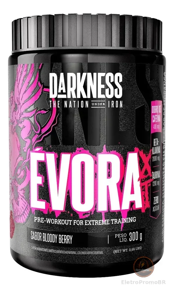 Suplemento Évora Xt Pré Treino Bloody Berry 300g Darkness Bloody Berry