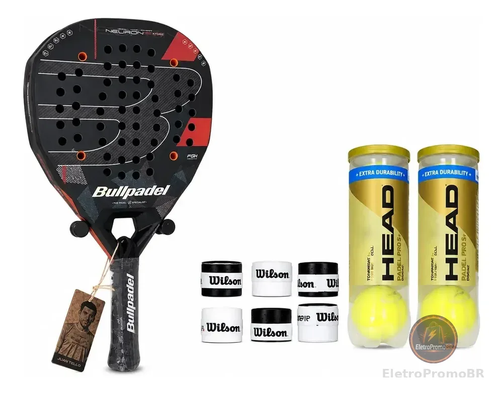 Raquete De Pádel Bullpadel Neuron 02 Edge 2026 + Brindes Preto