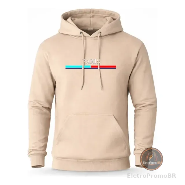 Moletom Canguru Premium Estampado Algodão Paris Tira