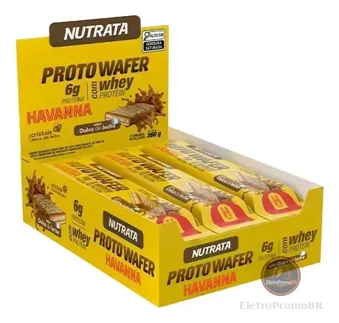 Proto Wafer Havanna Protein Bar - 12 Unidades 30g - Nutrata Doce De Leite