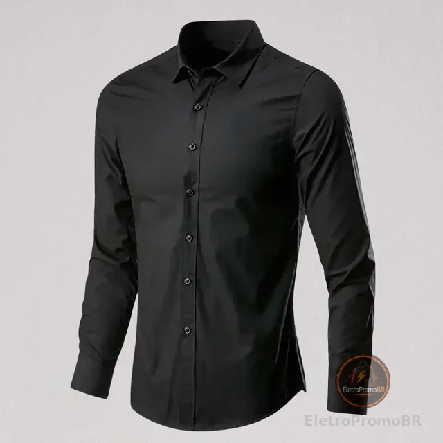 Camisa Social Manga Longa Slim Fit Masculina Clássica